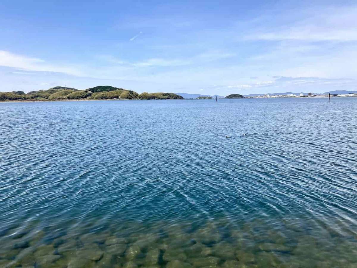 鳥取県米子市にある『錦海公園』から見える海の様子