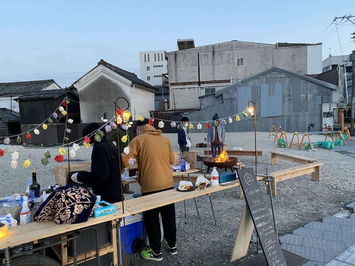 松江市_イベント_リヤカー屋台ROKKAKU_ロッカク_焚火