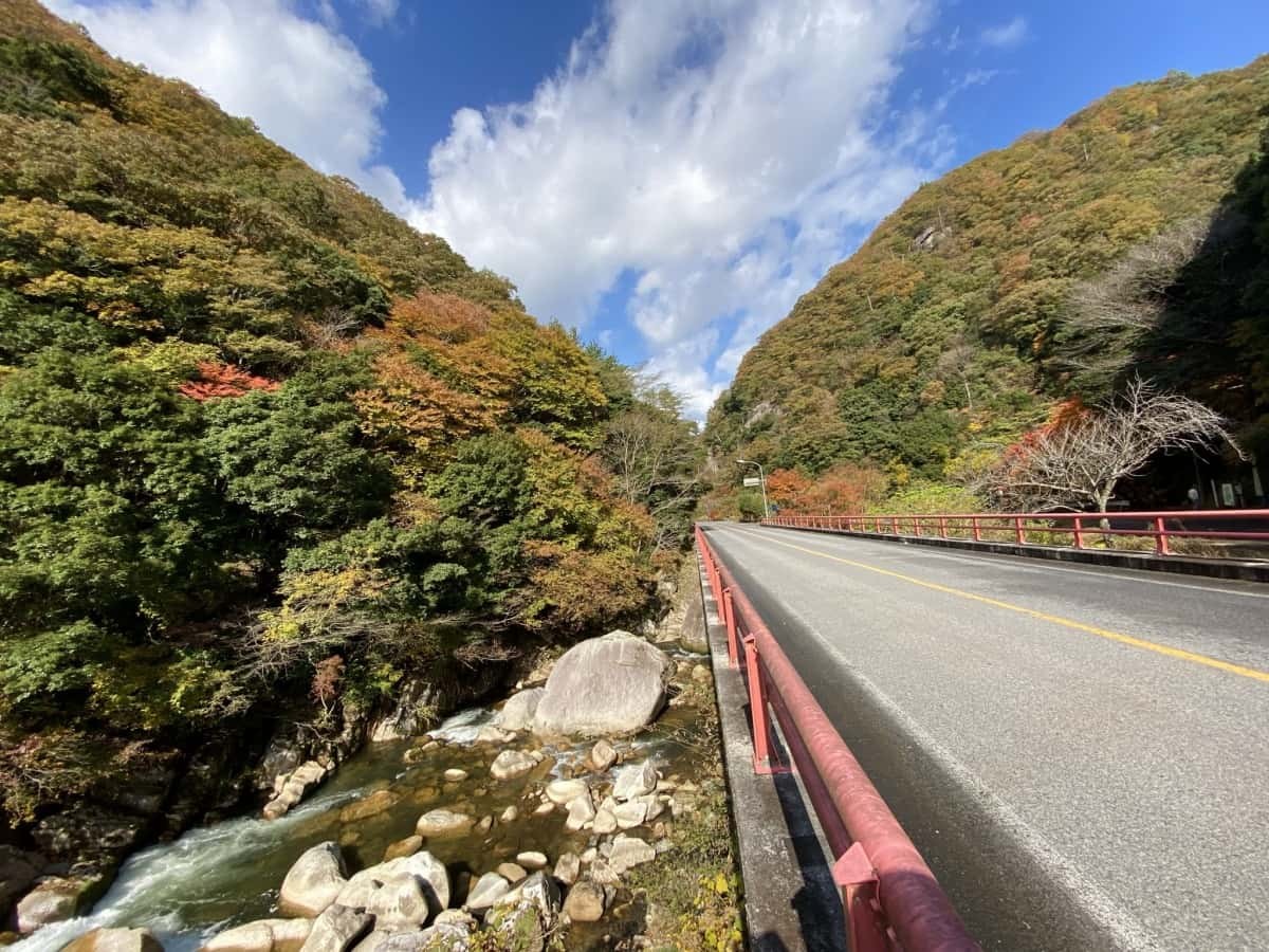 鳥取県日南町_紅葉_おすすめ_穴場_石霞渓_見ごろ_時期_駐車場