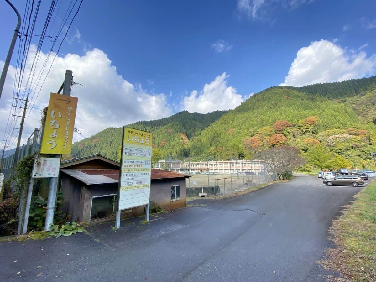 鳥取県日南町_紅葉_名所_穴場_旧日野上小学校の大銀杏_駐車場_見ごろ