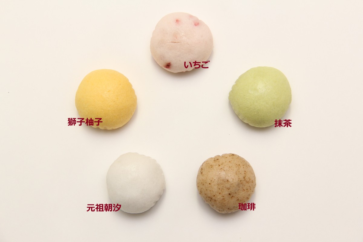 島根県松江市の和菓子店『風流堂 寺町本店』の新商品「ご縁をむすび 五縁の味わいひとくち饅頭」