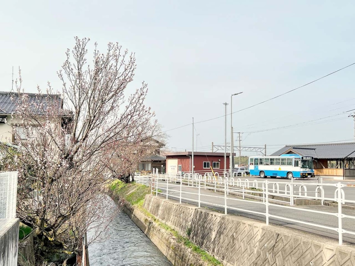 鳥取県西伯郡伯耆町の岸本駅周辺の様子