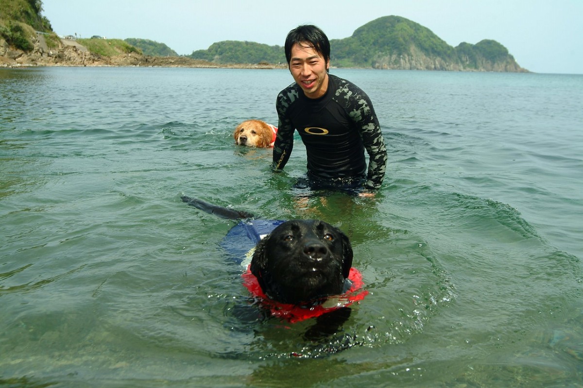 兵庫県豊岡市にあるリゾートホテル『休暇村竹野海岸』周辺の海水浴場「青井浜ワンワンビーチ」