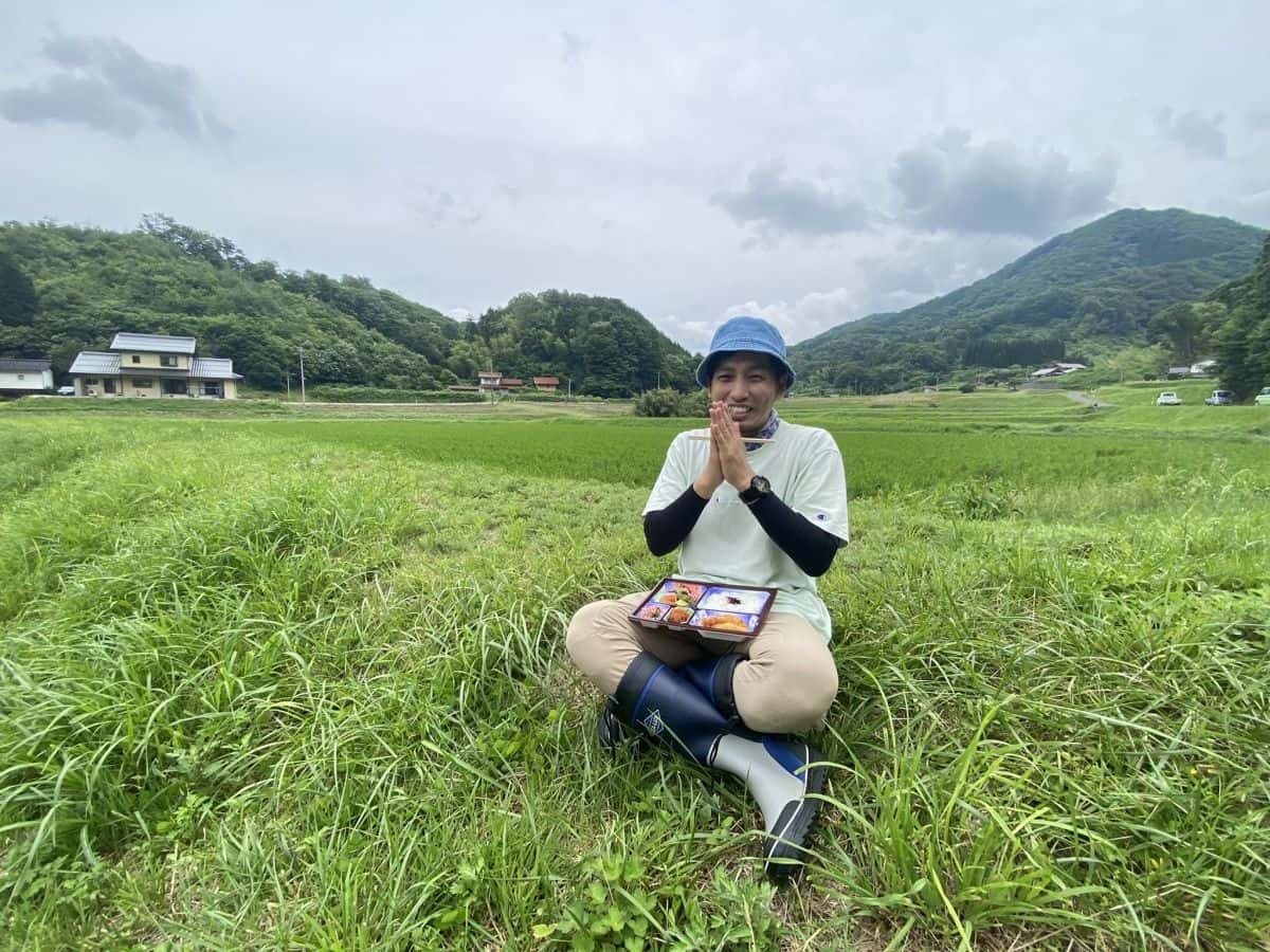 最後は青空の下でお弁当！