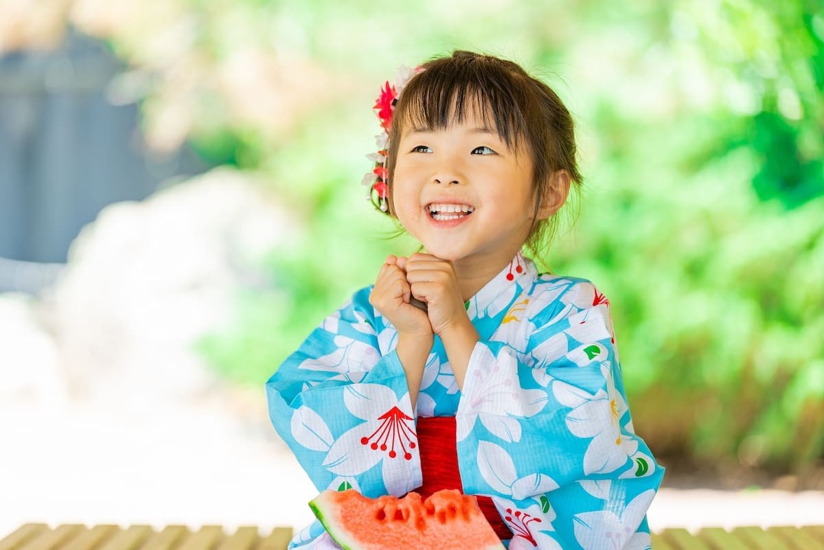 子どもの浴衣姿の様子