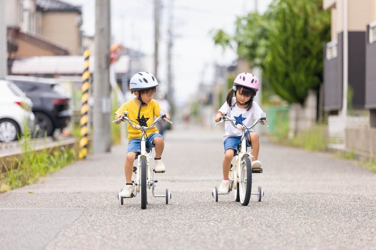 子どもの自転車練習