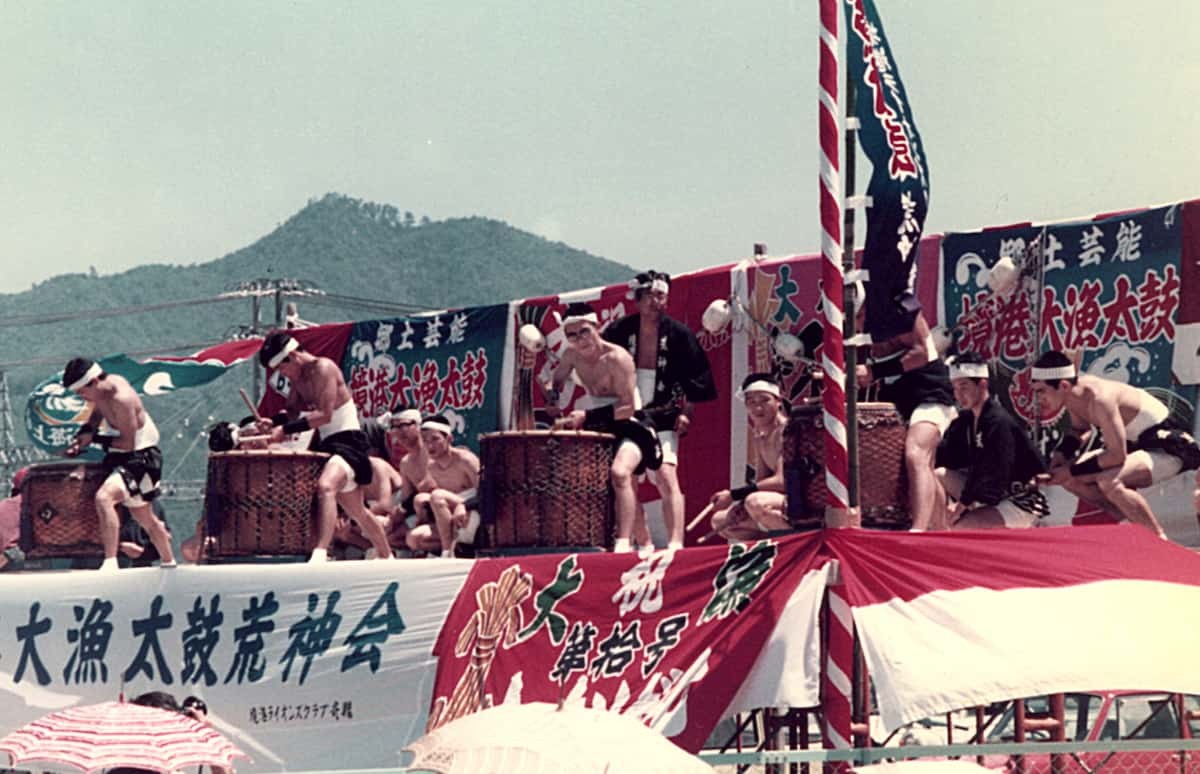 鳥取県境港が誇る郷土芸能「境港大漁太鼓」の昔の写真