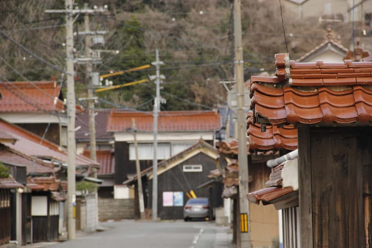 島根県江津市都野津町の昔ながらの町並み