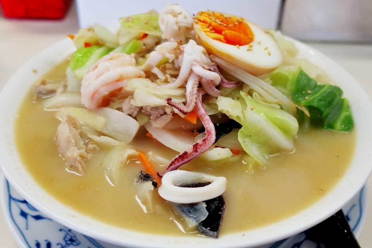 島根県益田市のラーメン店『のぎく』の名物メニュー「ちゃんぽん」