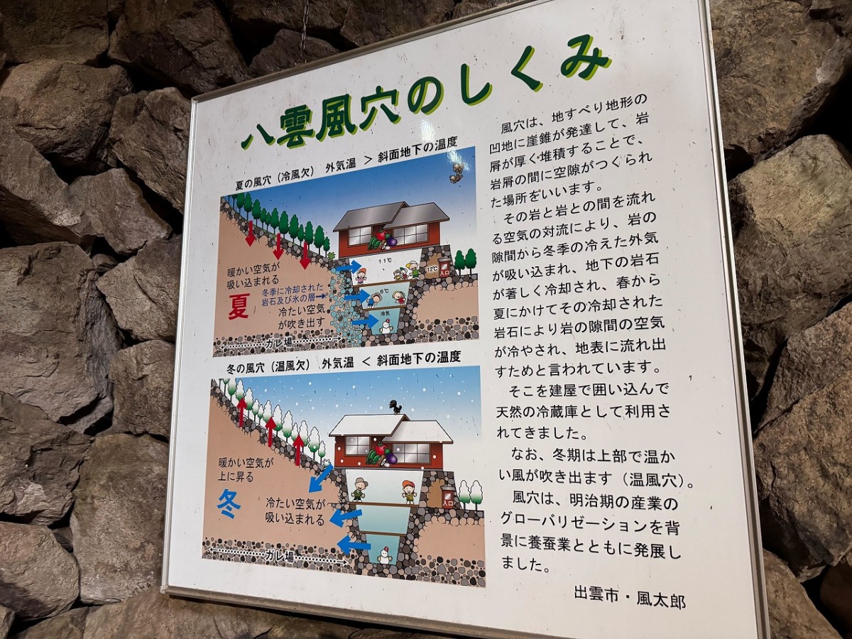 島根県出雲市佐田町にある『八雲風穴』の施設内