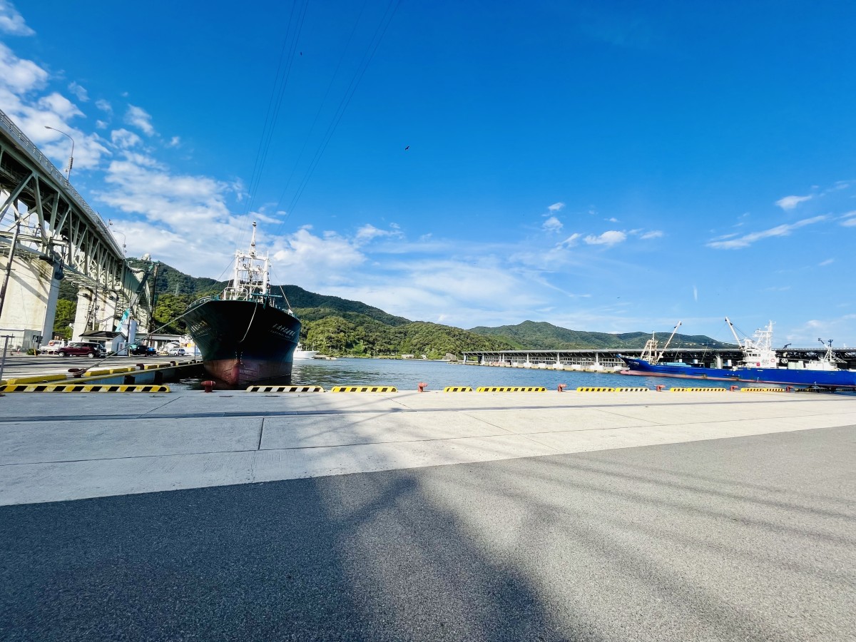 鳥取県『境港水産物直売センター』付近の港の風景