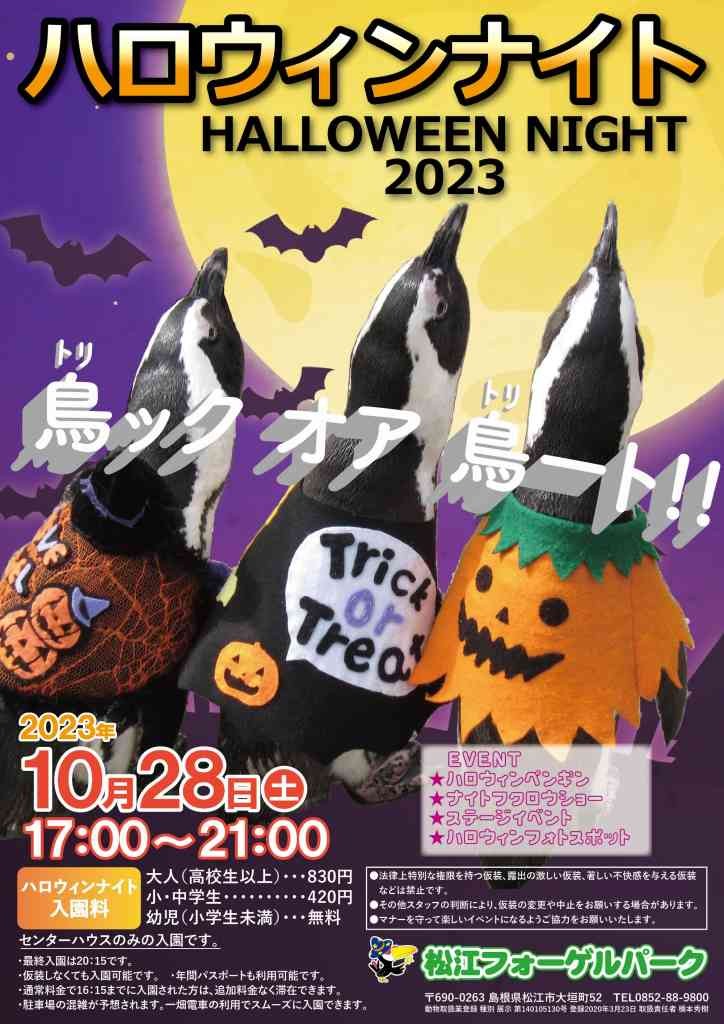 島根県松江市のイベント「ハロウィンナイト2023」のチラシ