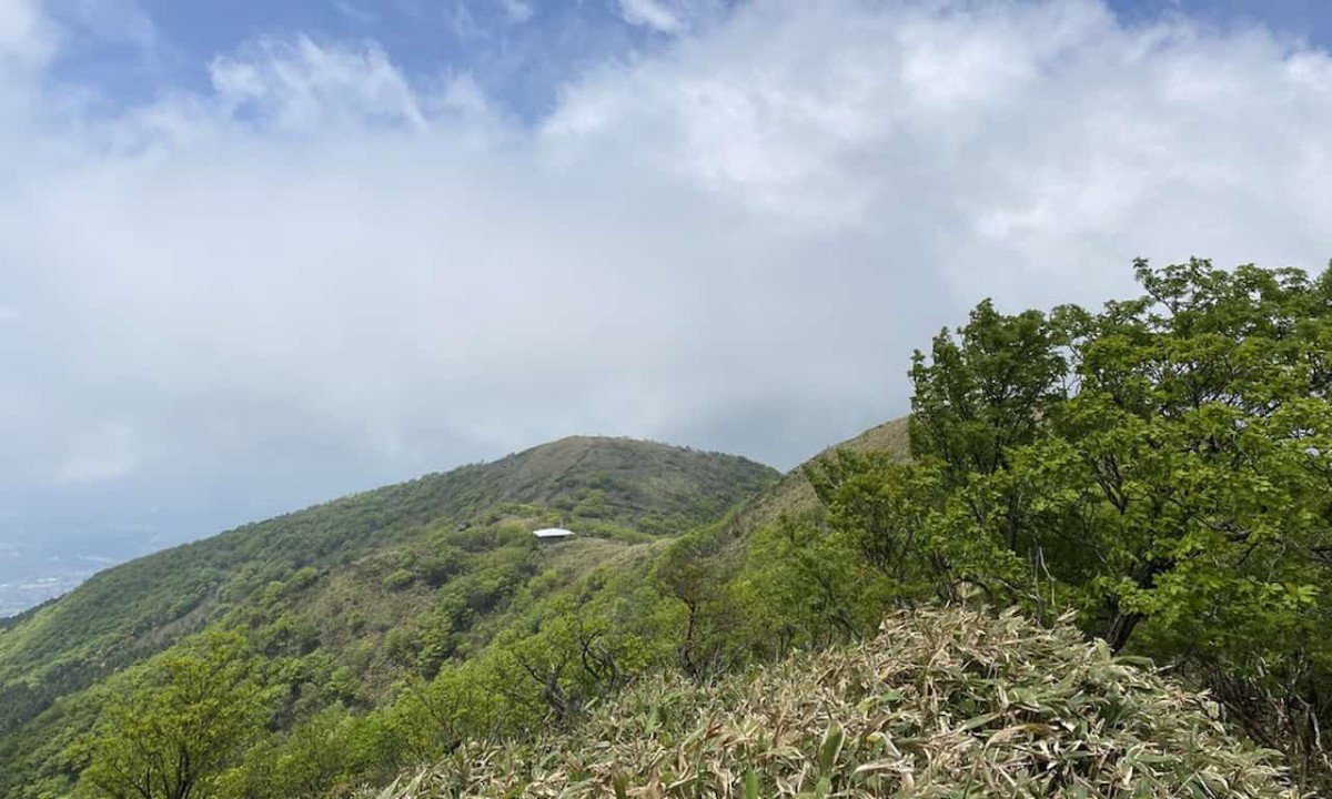 鳥取県智頭町の那岐地区と岡山県奈義町をまたがる「那岐山」の様子