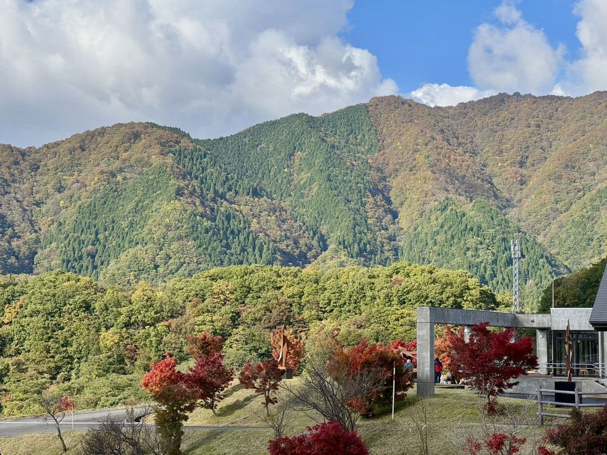 島根県奥出雲町の紅葉の名所『道の駅奥出雲おろちループ』の紅葉の様子