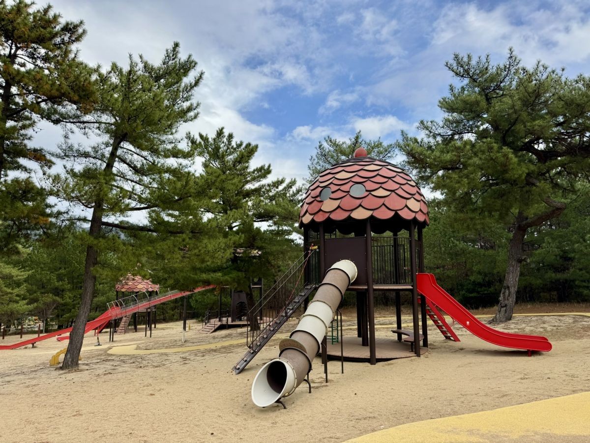 島根県出雲市の人気遊び場『島根県立浜山公園（林間こども広場）』のコンビネーション遊具