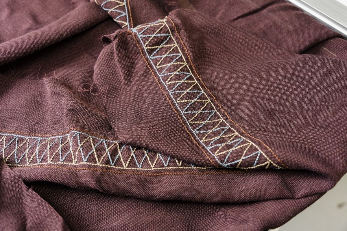刺しゅうが施された生地