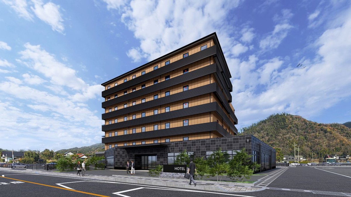 島根県出雲市に開業予定の「ベッセル出雲大社町ホテル」の外観パース