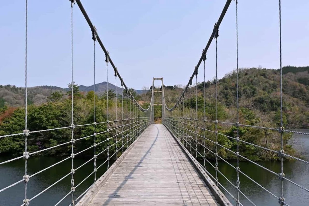 島根県安来市にある『野だたらと椿の里』の吊り橋