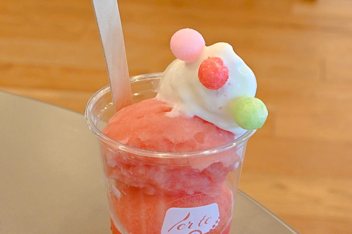 鳥取県西伯郡南部町のジェラート店『ペルテ』の夏限定スイーツ「グラニータ」