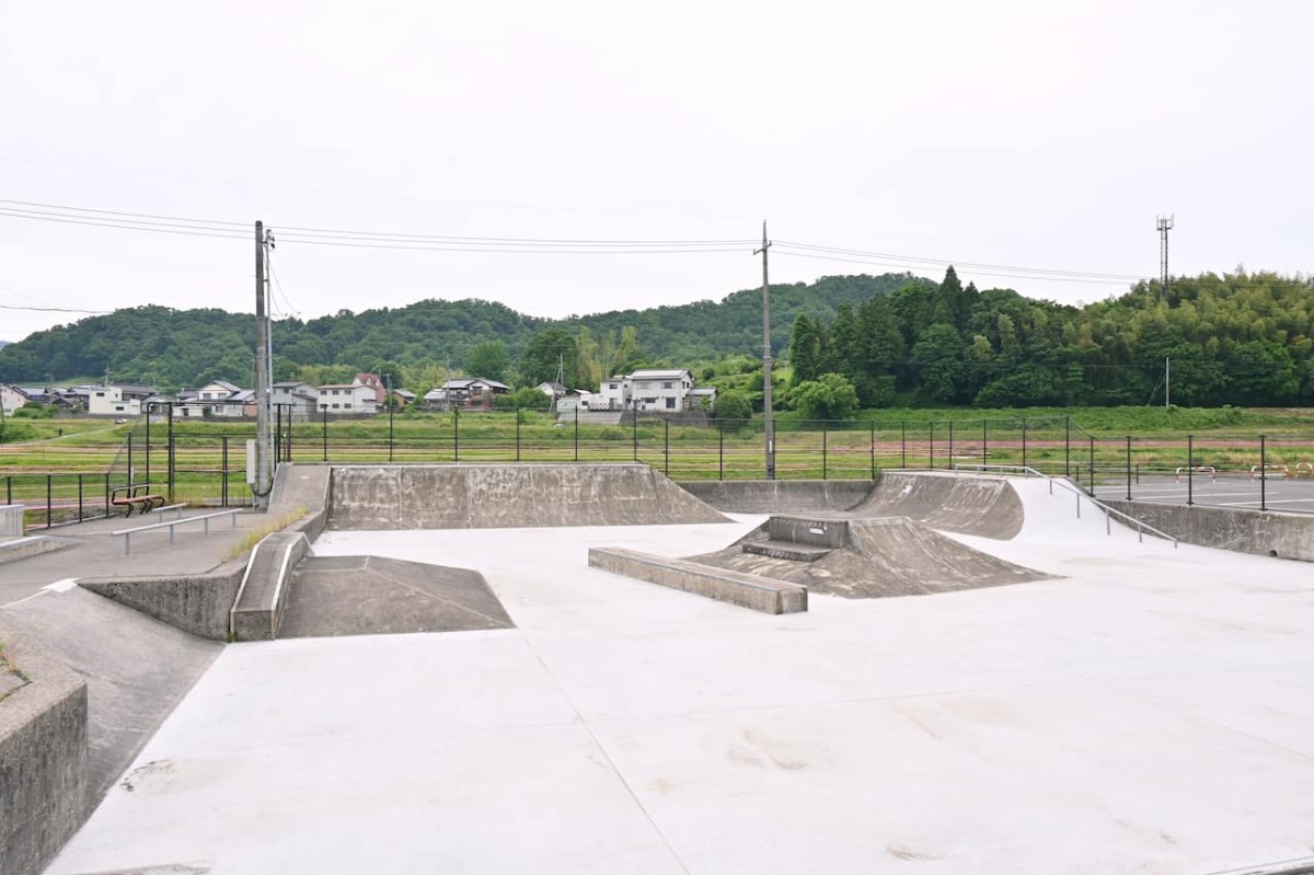 鳥取県八頭郡八頭町にある『八東川水辺プラザ河川公園』のスケートパーク