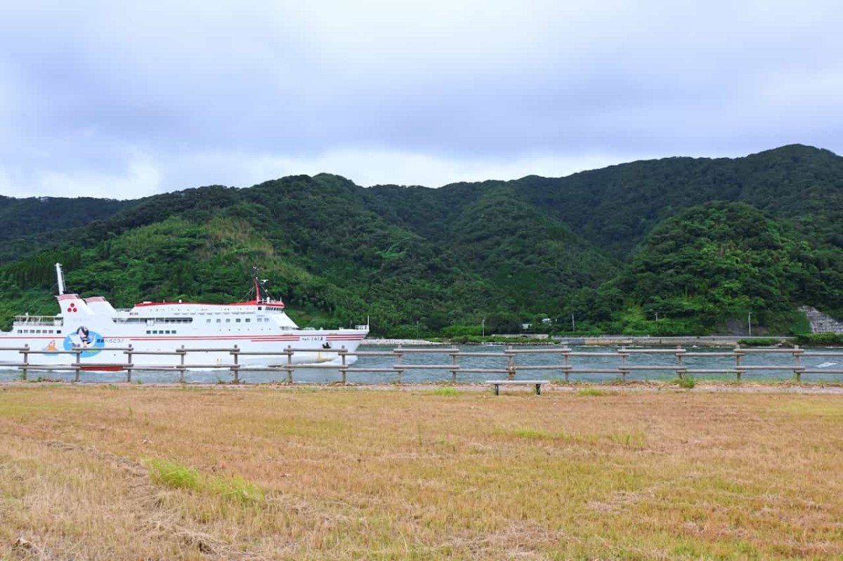 鳥取県境港市にある『昭和北緑地』から見た隠岐汽船のフェリー