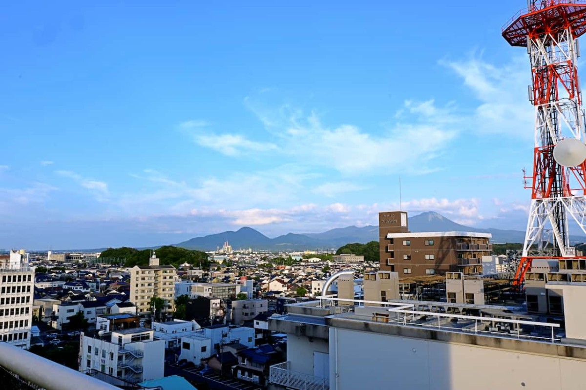 鳥取県米子市にある『GOOD BLESS GARDEN』屋上サウナからの景色