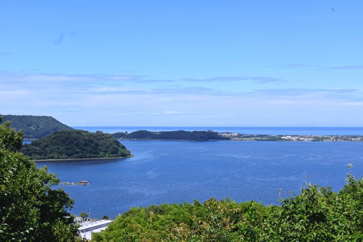 鳥取県鳥取市にある『森林公園 とっとり出合いの森』の「風の広場」から見える景色