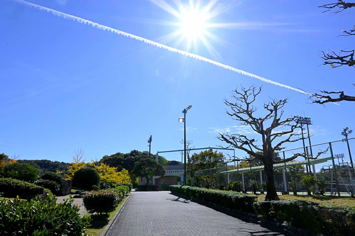 島根県出雲市にある『湖陵総合公園』で見えた飛行機雲