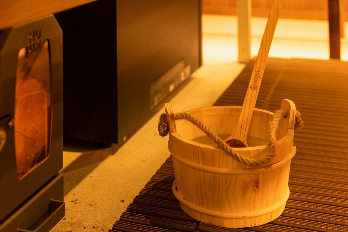 鳥取県鳥取市の日帰り温泉施設『湯谷荘』のサウナ施設内の様子