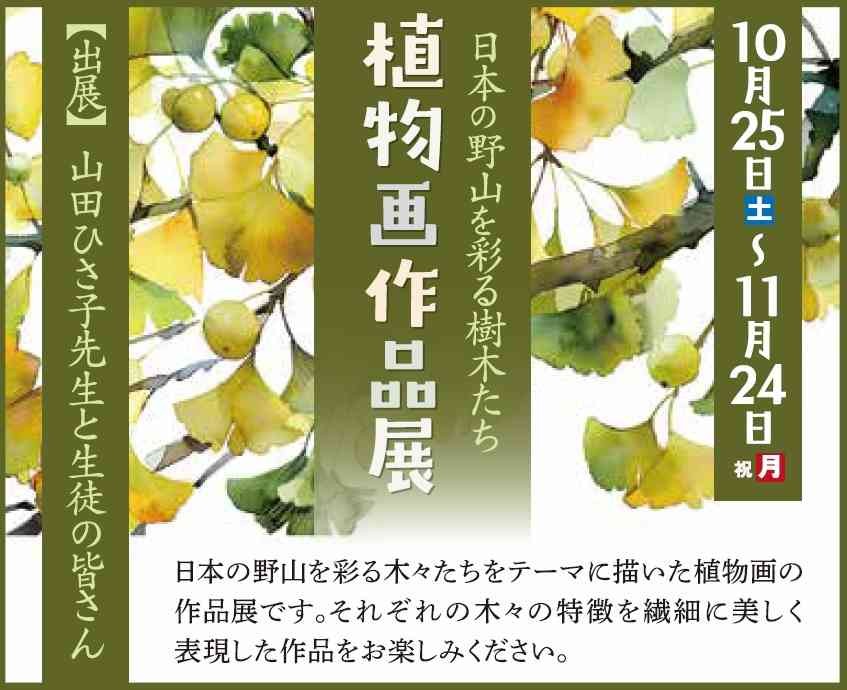島根県出雲市のイベント「～日本の野山を彩る樹木たち～ 植物画作品展」の告知画像