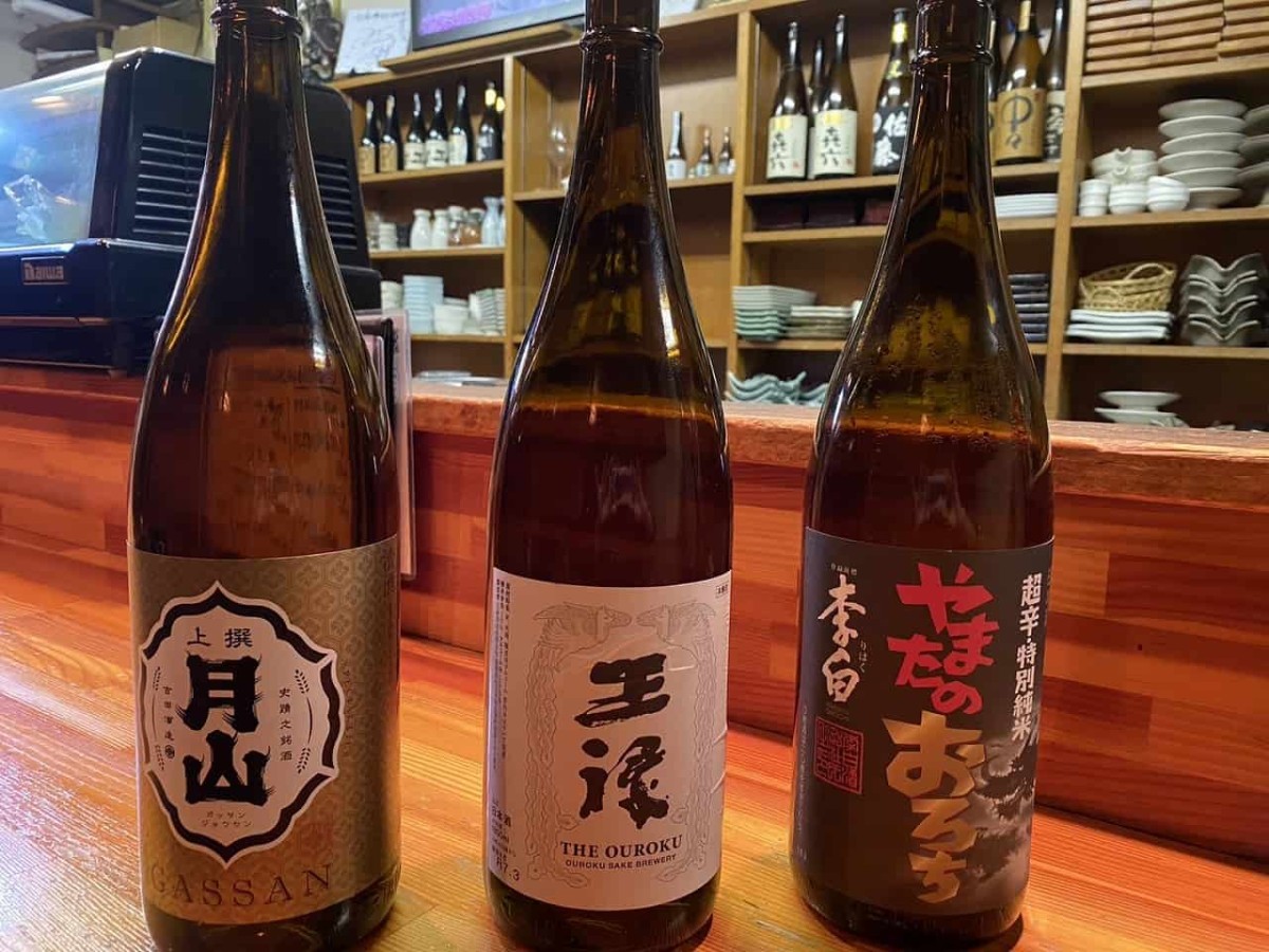 島根県松江市にある『お食事処はせ川』で提供している島根の地酒_月山_王禄_李白
