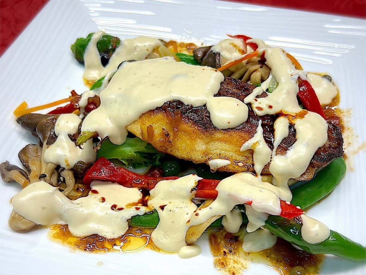 鳥取県米子市『レンガ屋』で提供する夜のコース「ディナーB」の魚料理の一例