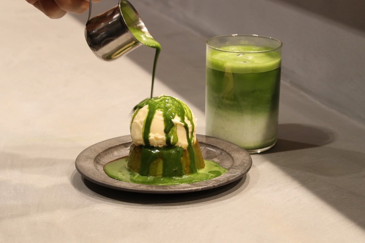松江市伊勢宮町にあるカフェ『cafe off.松江店』の出雲抹茶プリン