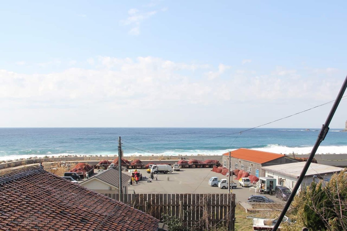 島根県隠岐郡で開催された『すいせん祭り』の会場「油井漁港」の様子