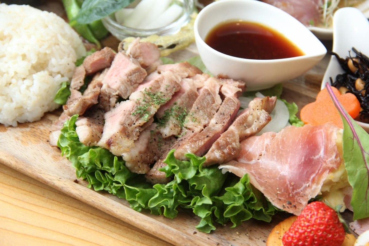 鳥取県米子市にある『On Lento Cafe』で販売している「スペシャルプレート」の大山豚のステーキ