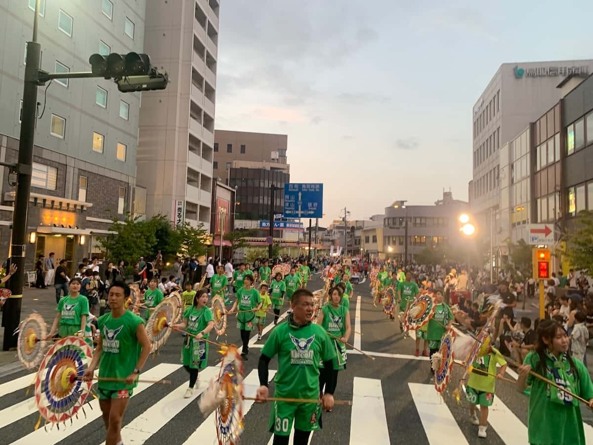 ガイナーレ鳥取の「ホームタウンデイ」活動「しゃんしゃん祭り」の様子