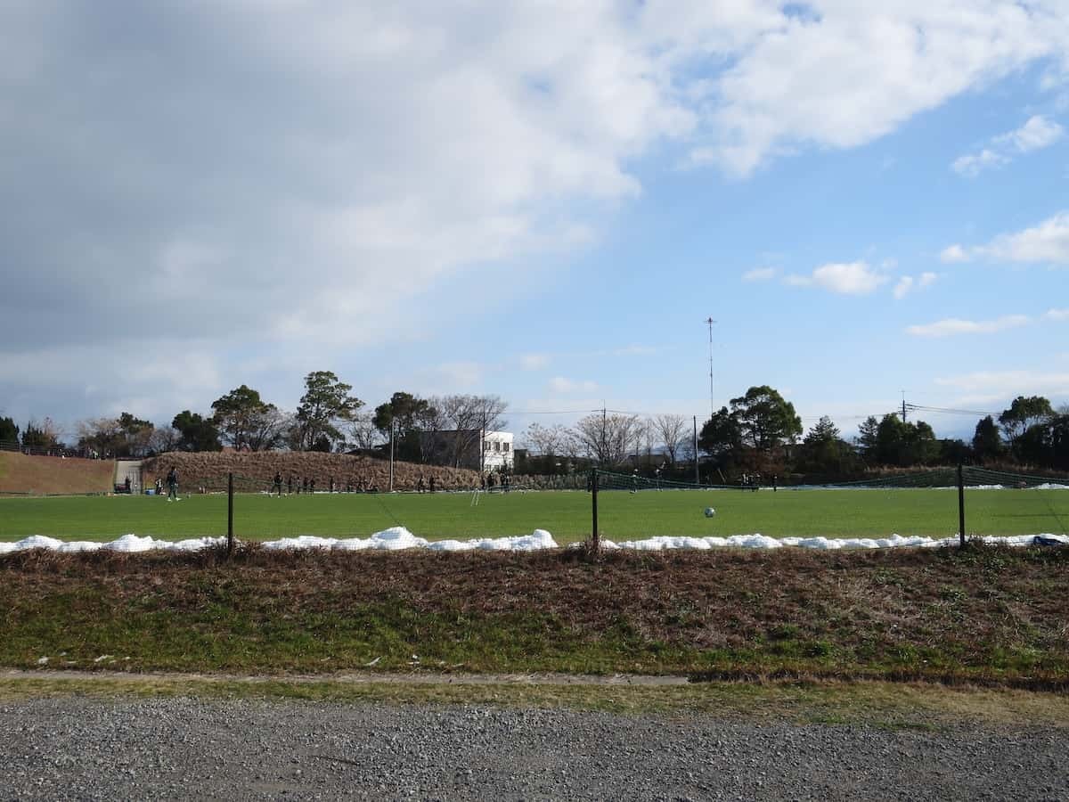 鳥取県のサッカースタジアム『オールガイナーレYAJINスタジアム』で行われた練習風景