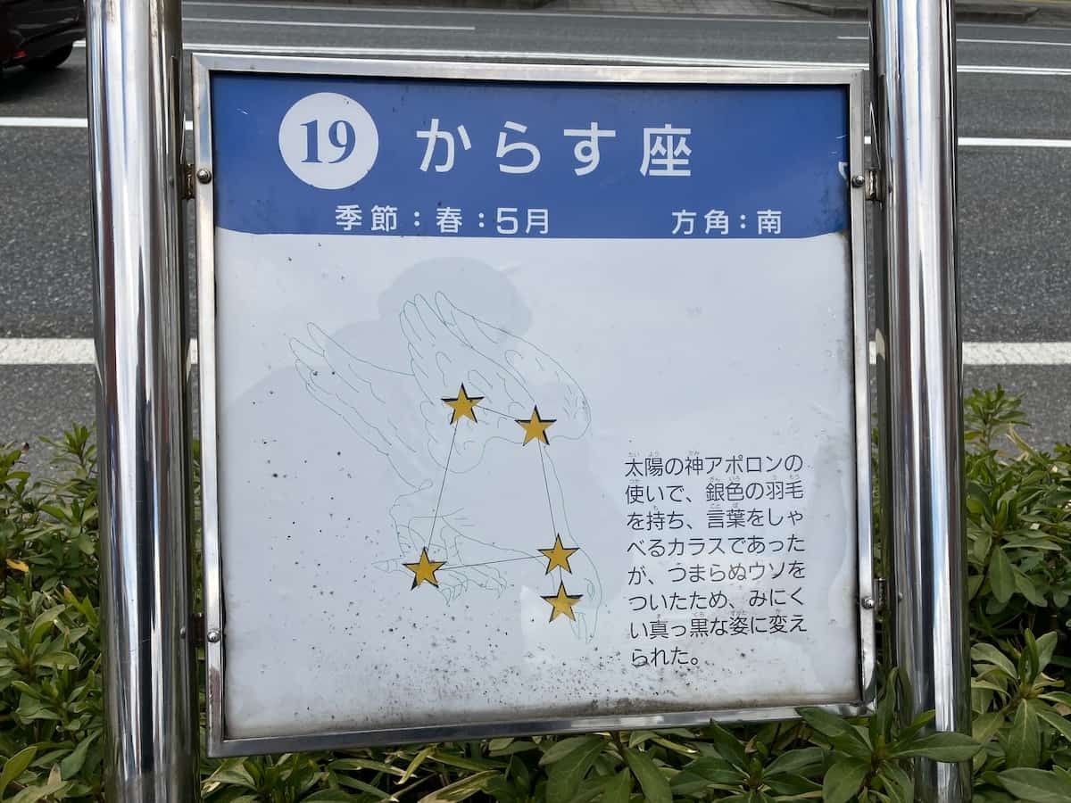 鳥取県米子市の歩道にある星座