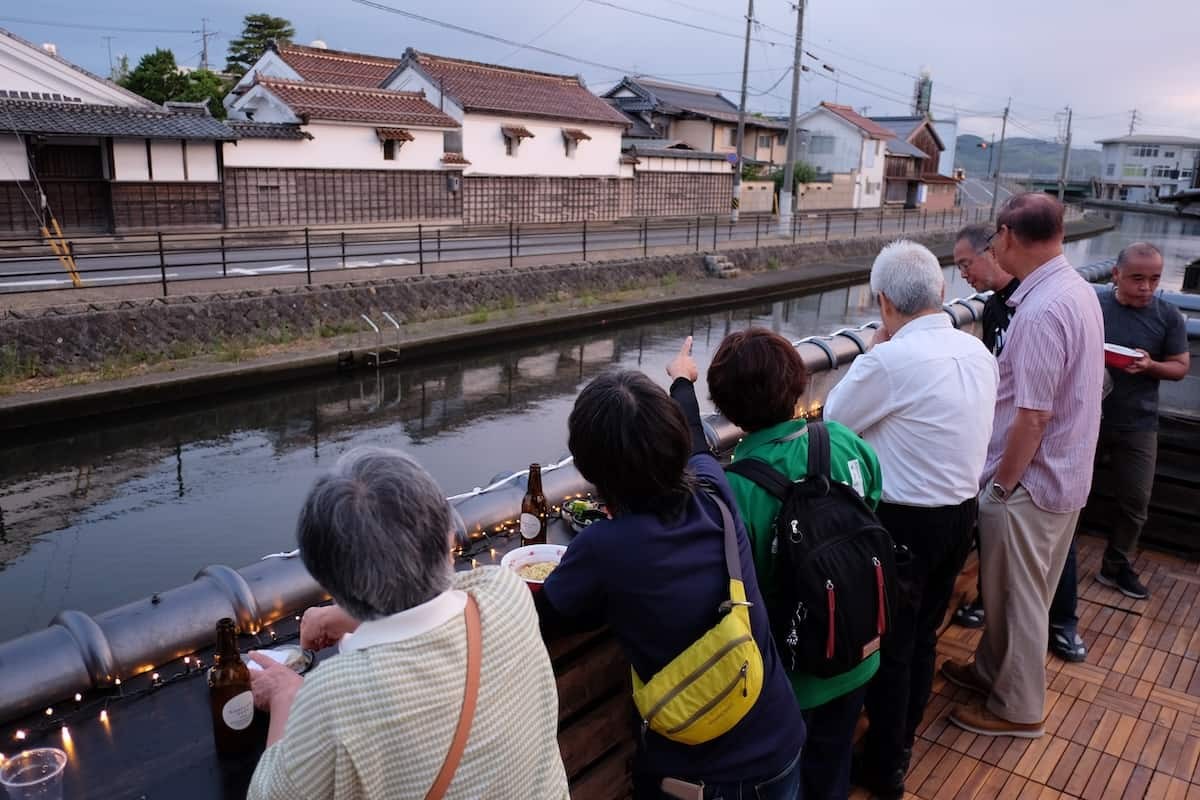 鳥取県米子市にある『KAMOGAWAリバーサイドテラス』から見える景色