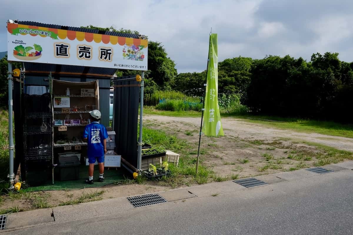 鳥取県境港市芝町にある野菜直売所の様子