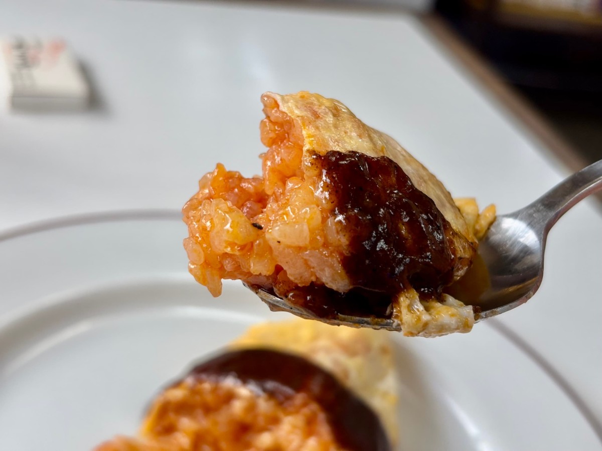 浜田市の『たこ初食堂』の「オムライス」のアップ。