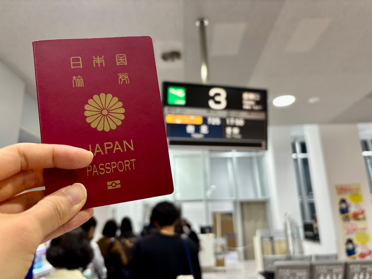 『米子鬼太郎空港』の出国の様子。