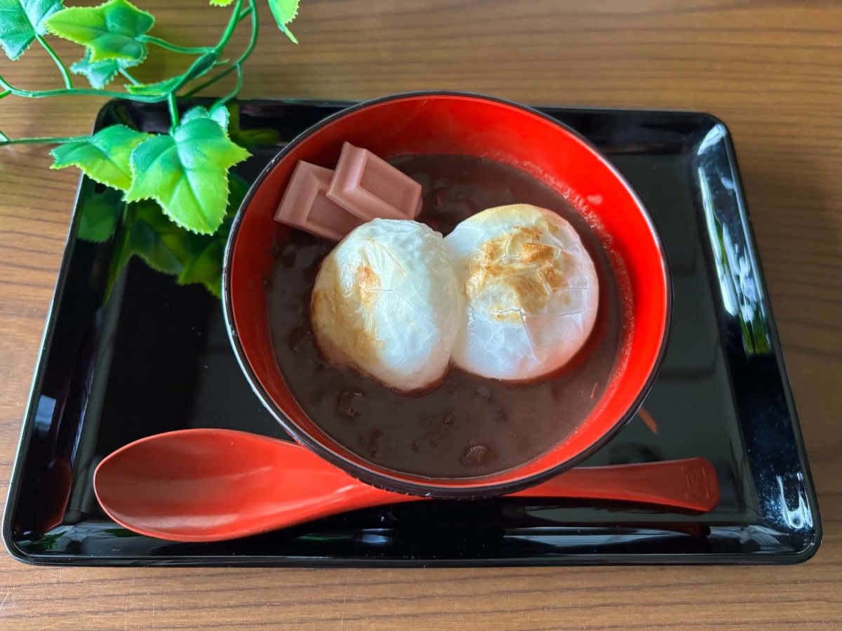 バレンタインレシピ「チョコぜんざい」。