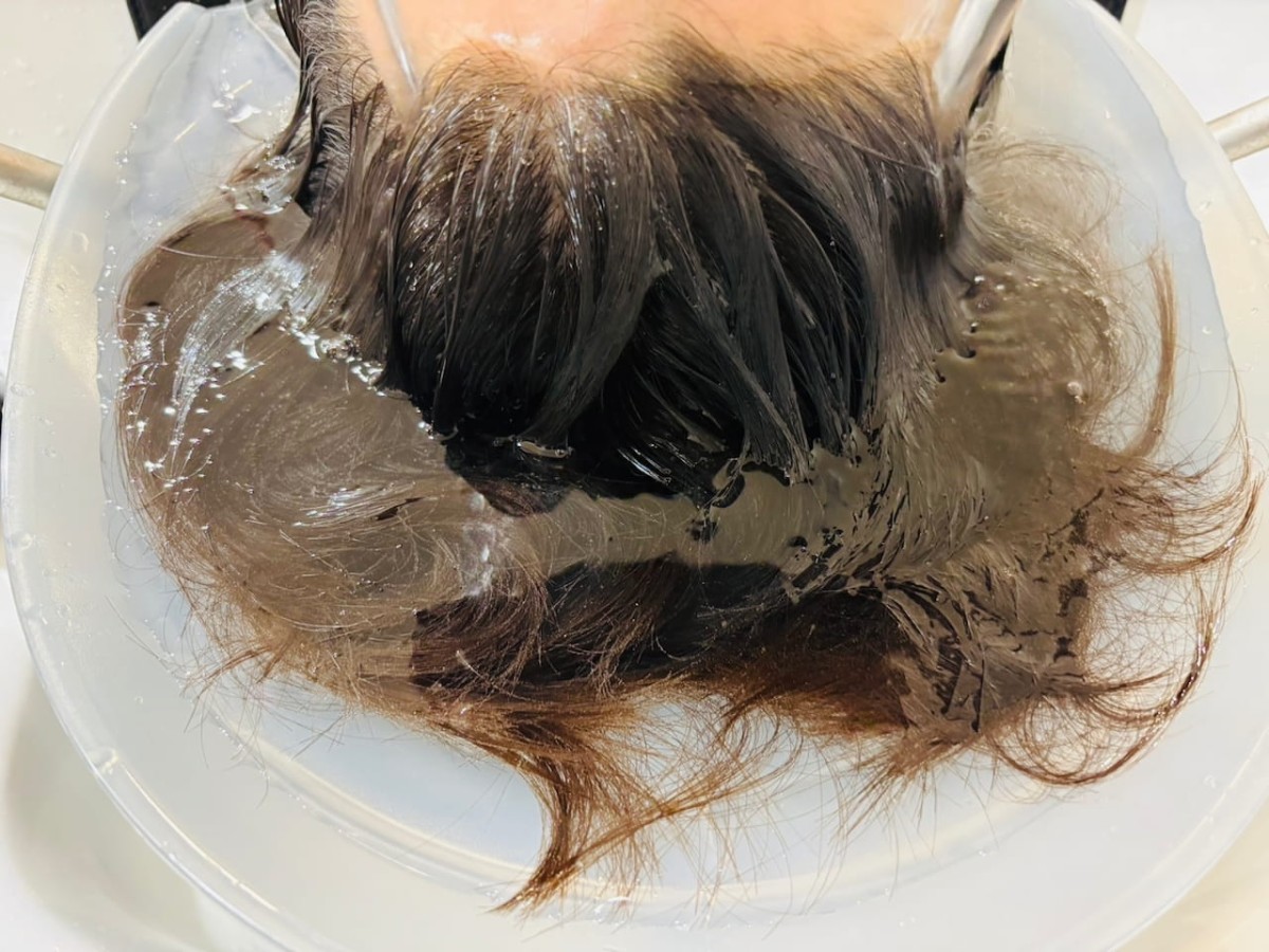 西伯郡南部町にある『hair salon Maru。』の頭浸浴