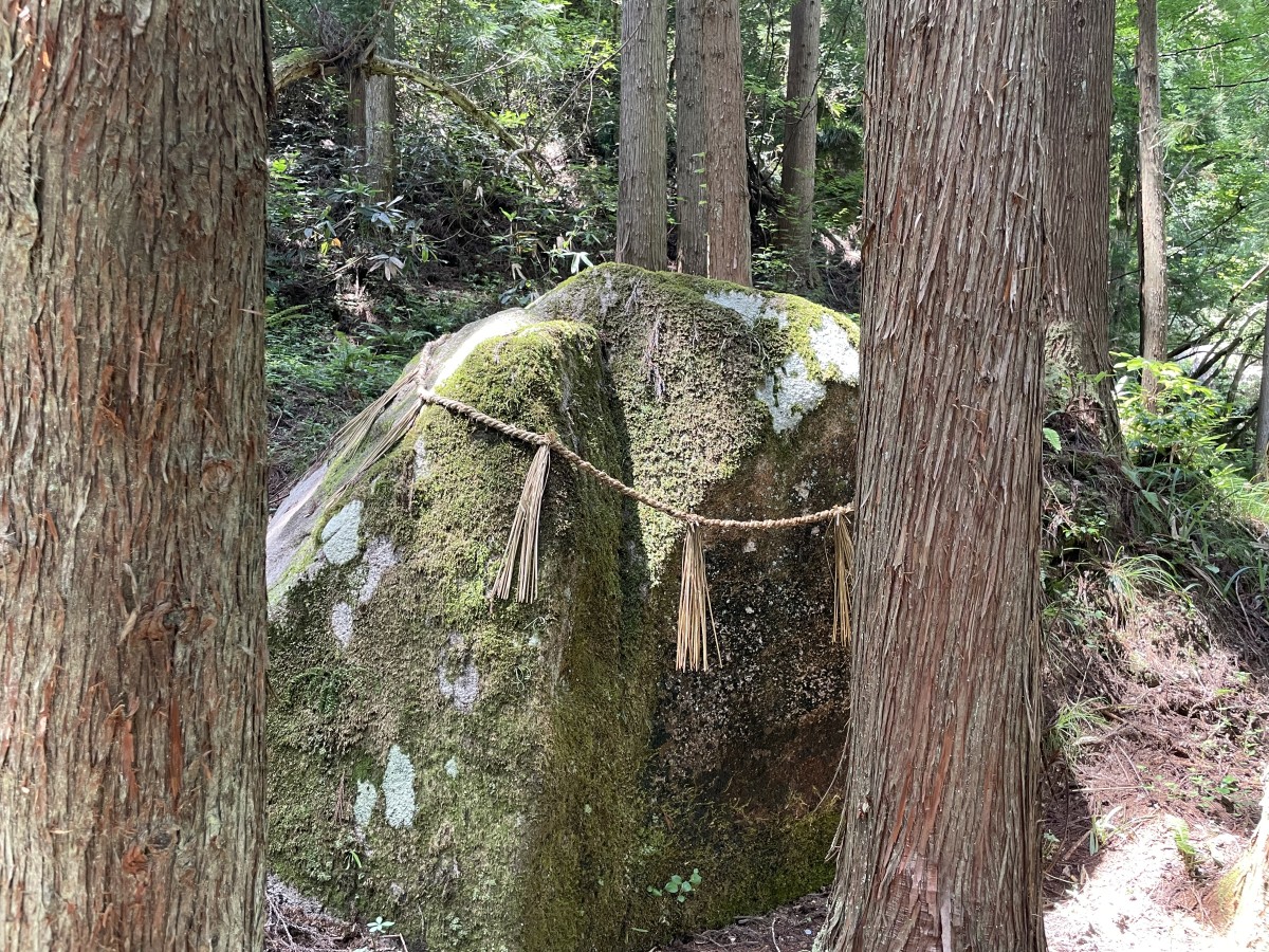 鳥取県日野郡日南町にある聖滝の近くのハート岩