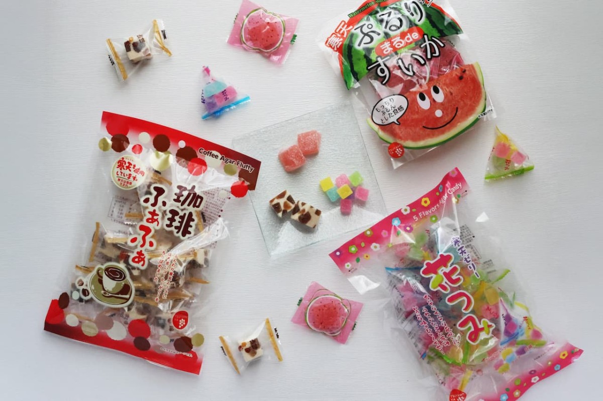 島根県出雲市『津山屋製菓』の商品「花つみ」「珈琲ふぁふぁ」「ぷるりまるdeすいか」