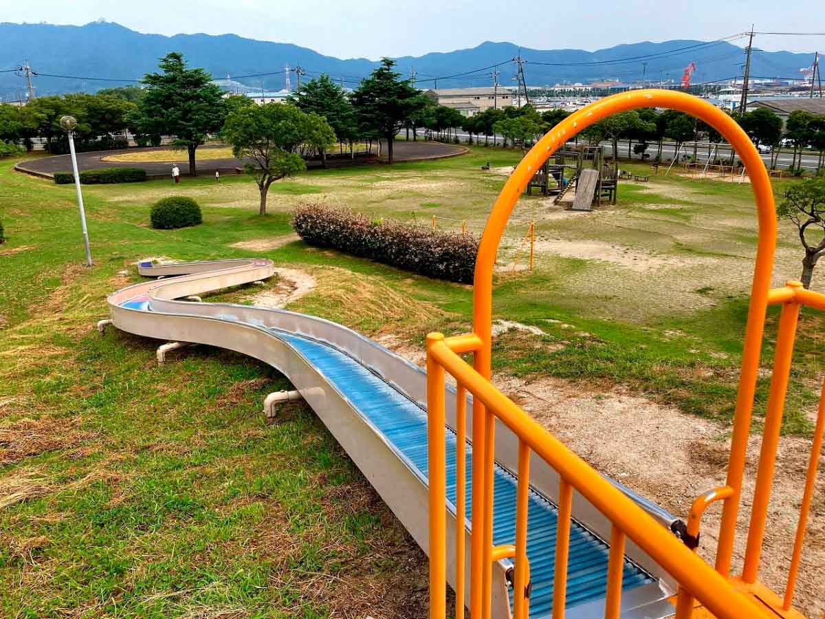 鳥取県境港市にある『境港海浜公園』のすべり台の上からの眺め